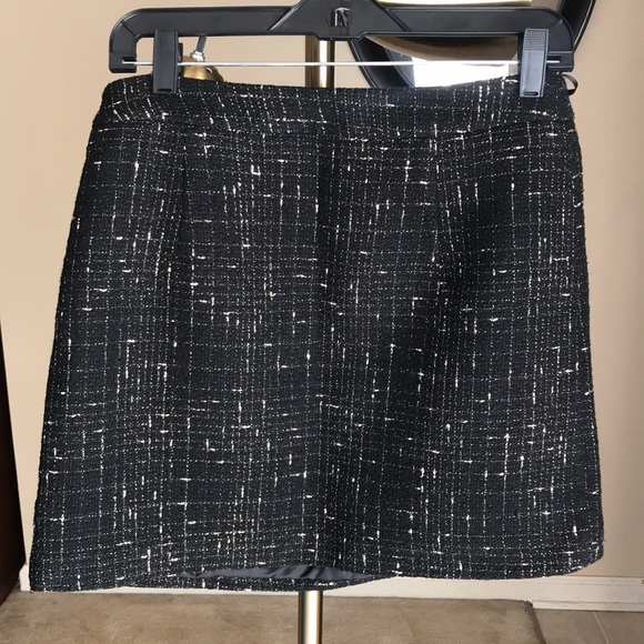 SHEIN Tweed Mini Skirt M - Knee Length black gold - Picture 1 of 10